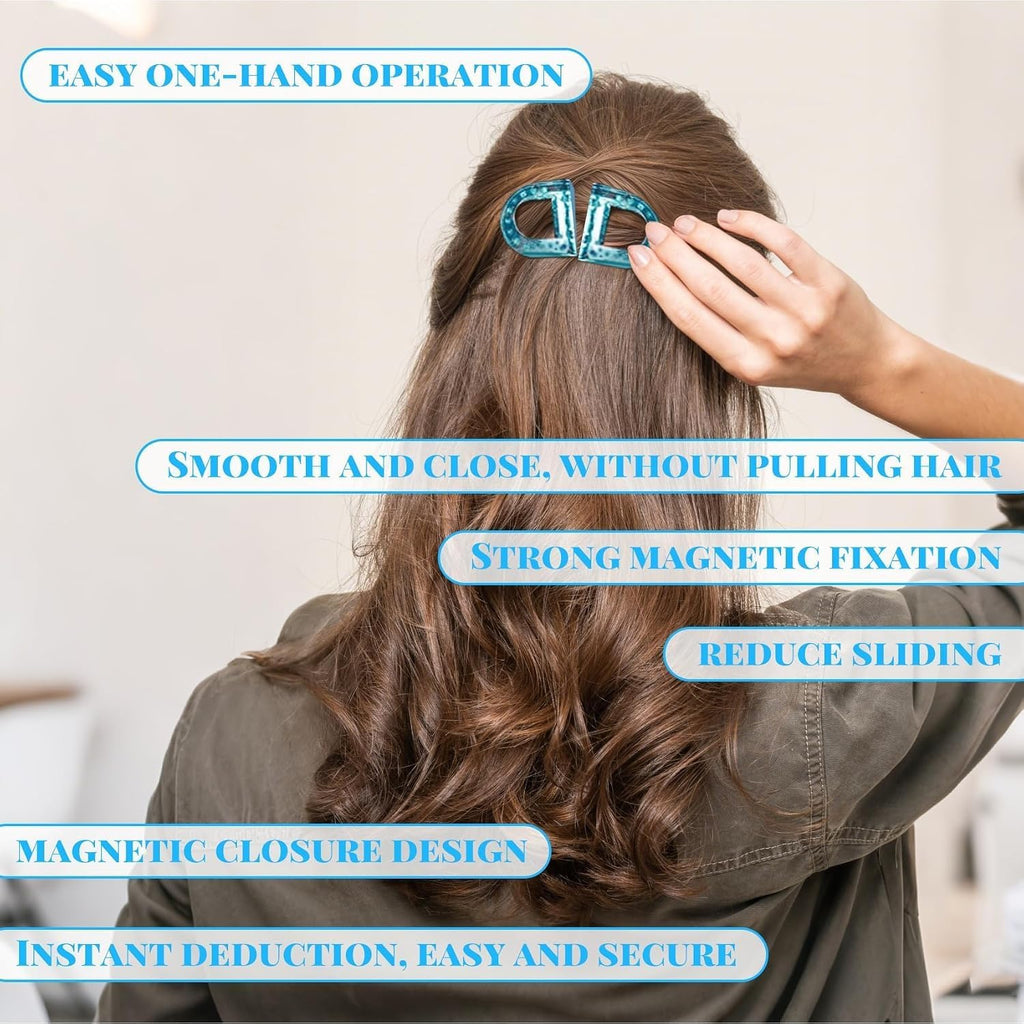 Magnetic Foldable Hair Clip Set