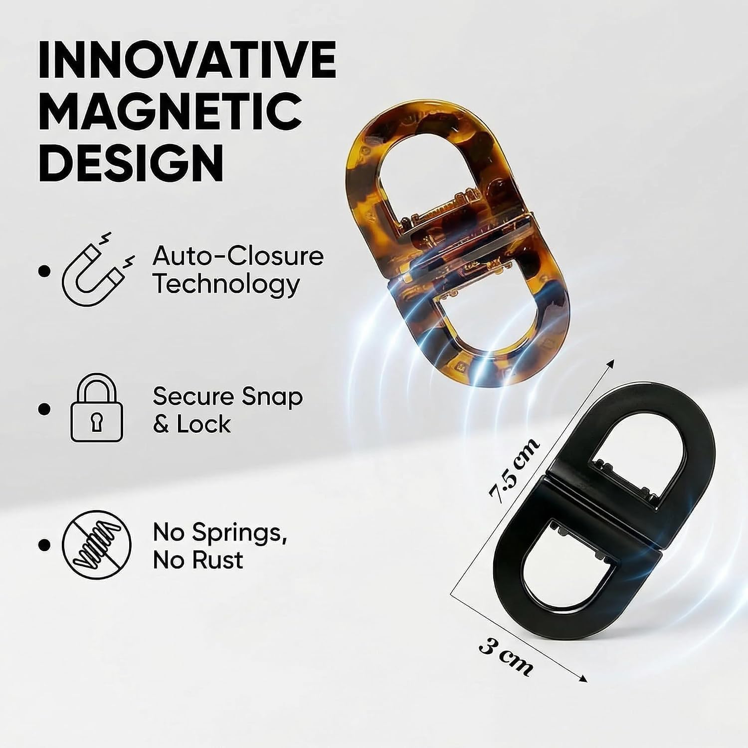 Magnetic Foldable Hair Clip Set