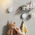 Self-Retracting Stainless Steel Towel Hook