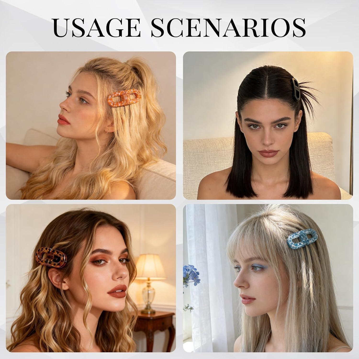 Magnetic Foldable Hair Clip Set