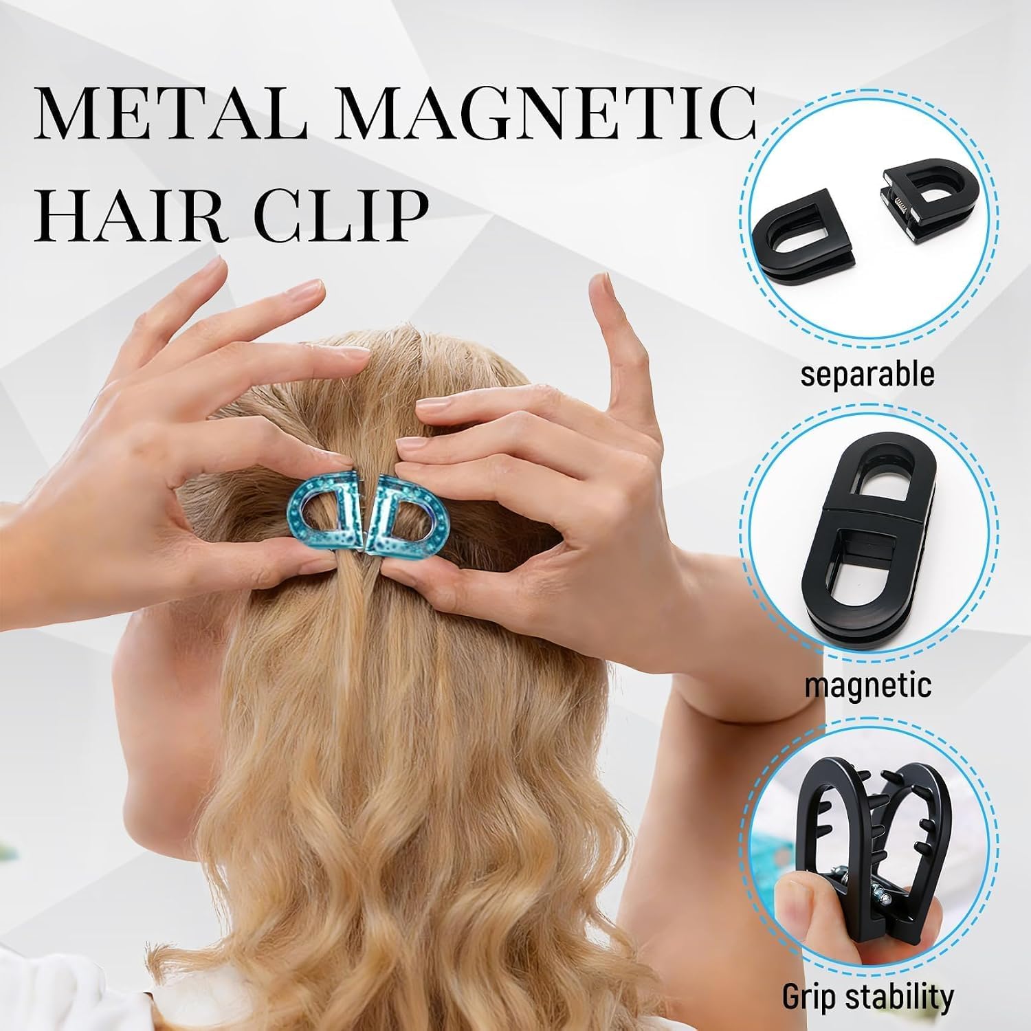 Magnetic Foldable Hair Clip Set